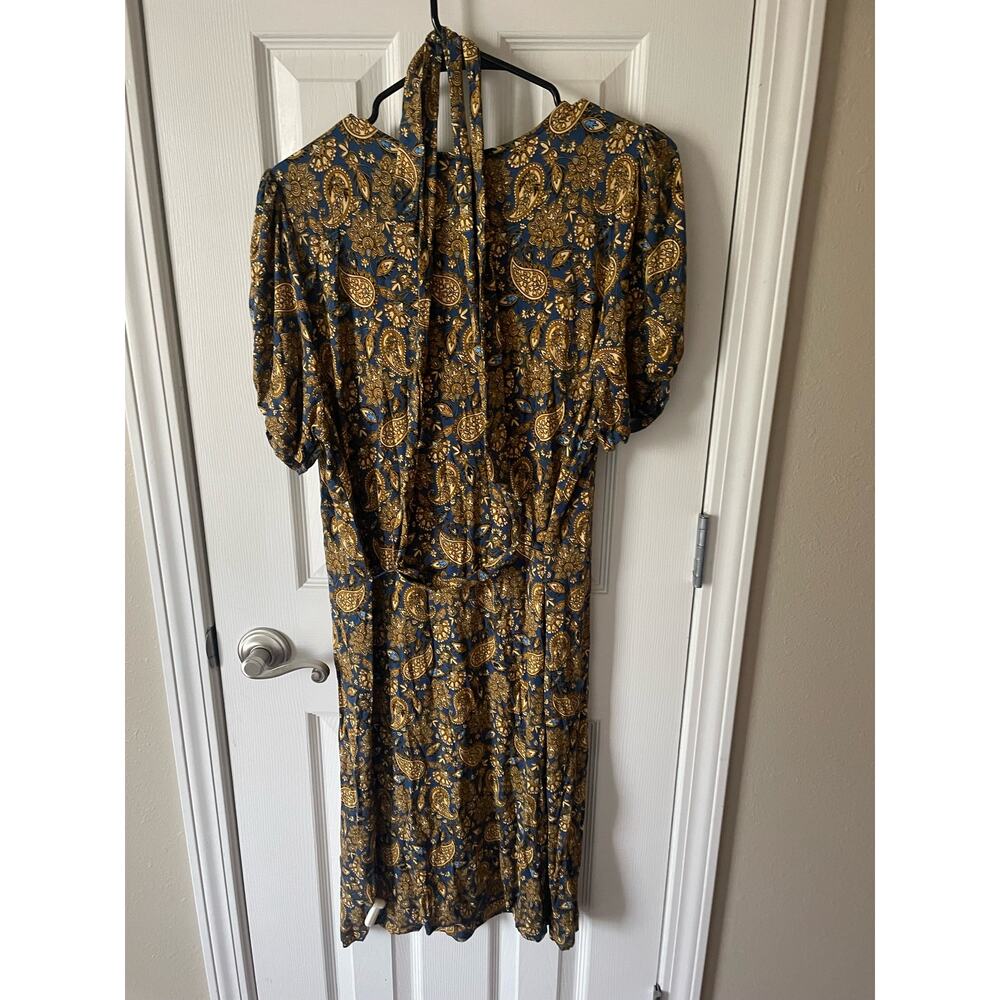 Boden Mustard and Navy Paisley Mini Dress - Picture 7 of 7